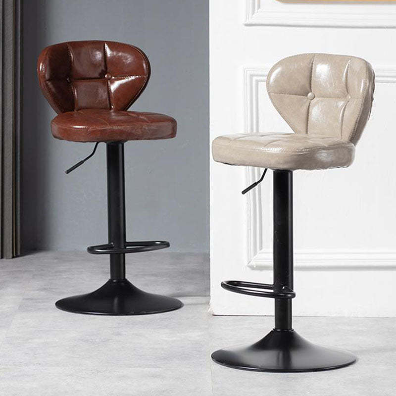 Minimalist Leather Metal Bar Stool