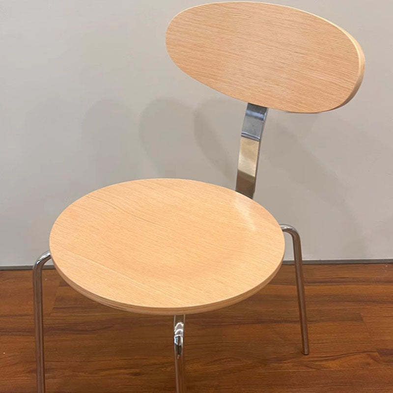 Nordic Wood Steel Round Dining Chair