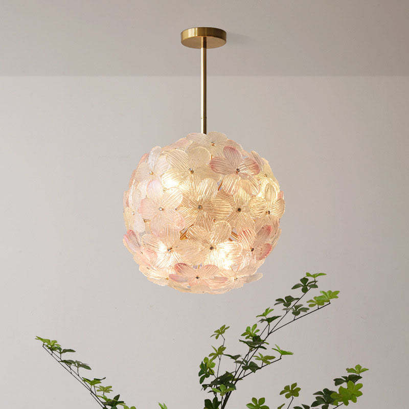 Art Deco Cinquefoil Spherical Glass Chandelier