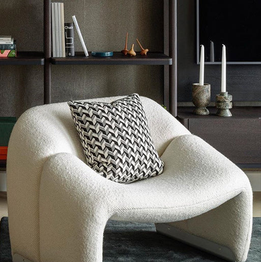 Scandinavian Steel Lambswool Accent Chair