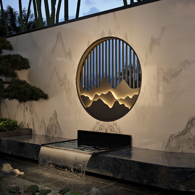 Chinese Modern Mountain Outdoor Wall Light