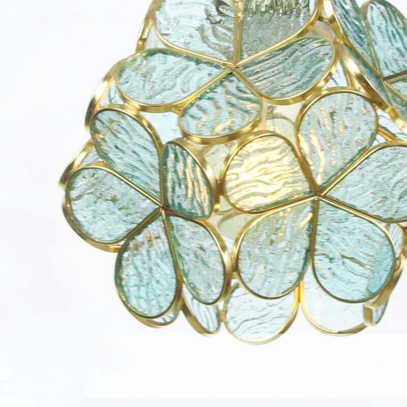 European Tiffany Vintage Brass Glass Sconce