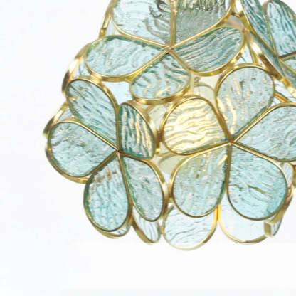 European Tiffany Vintage Brass Glass Sconce