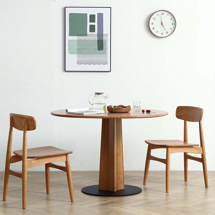 Vintage Cherry Wood Dining Chair with Footrest