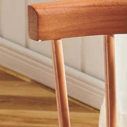 Nordic Rubberwood Rattan Dining Chair — B - Faux Rattan / Original Wood Color