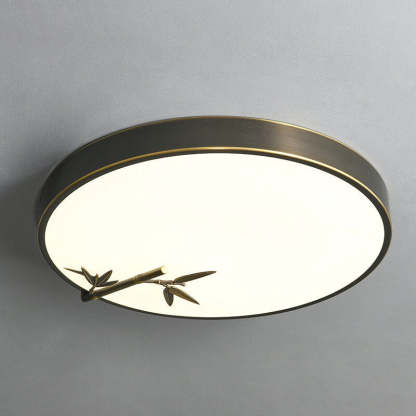 Modern Round Bamboo Pattern LED Flush Mount Light