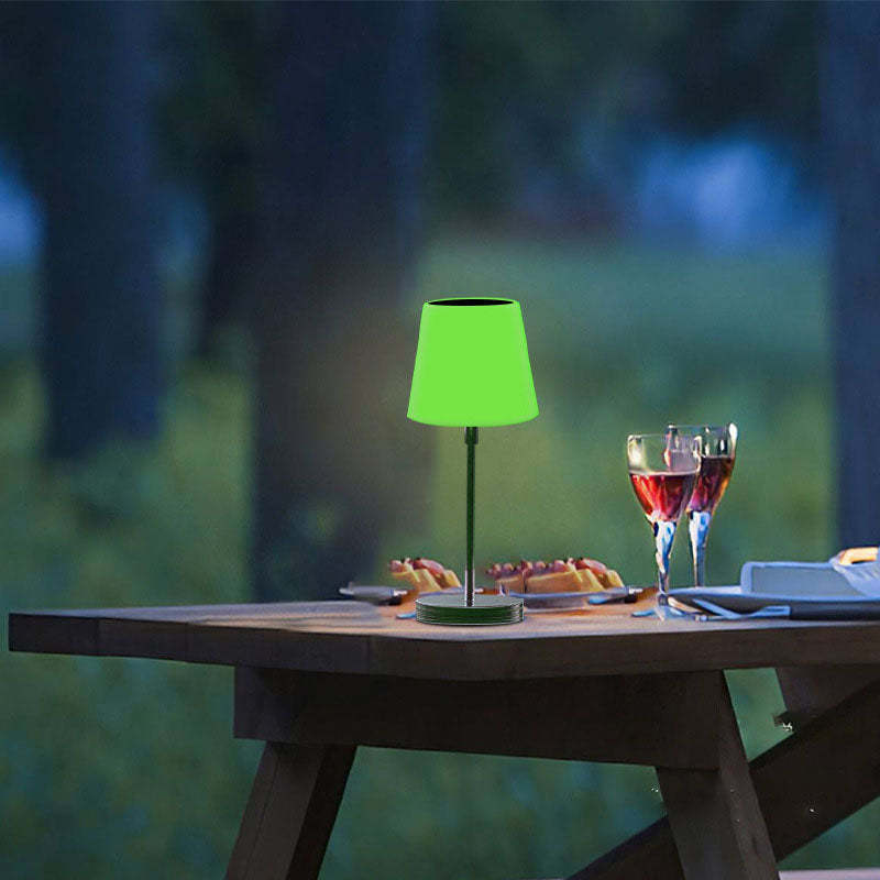 Solar Modern Iron Cylinder Outdoor LED Table Lamp
