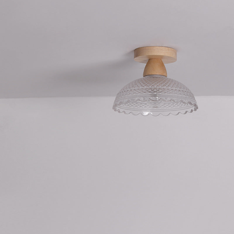 Japanese Minimalist Log Glass Ceiling Light