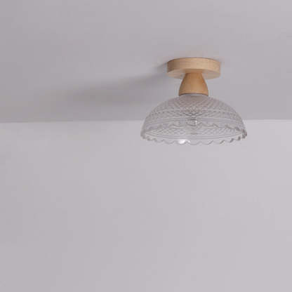 Japanese Minimalist Log Glass Ceiling Light