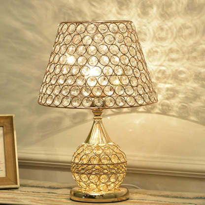 Nordic Luxury Crystal Cone Geometric Table Lamp