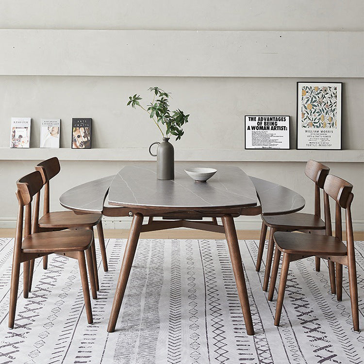 Minimalist Slate Wood Foldable Dining Table