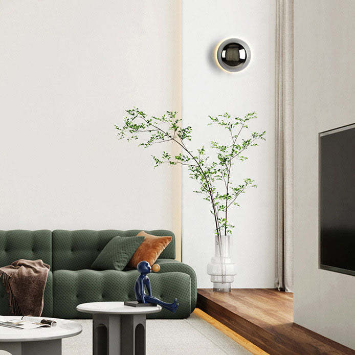 Modern Meteorite Semicircle Metal LED Sconce — Small - Gold / Warm Light (3000K) / 220V-240V For UK/AU