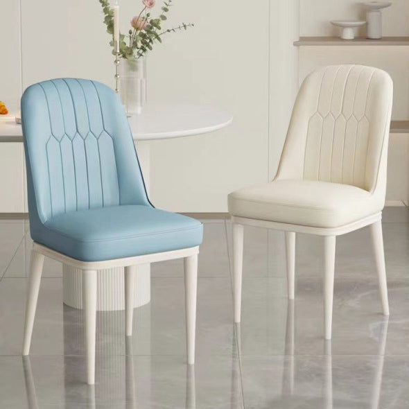 Minimalist PU Leather Steel Dining Chair