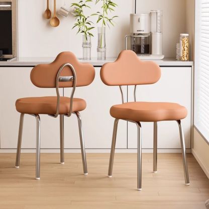 Nordic Flower Leather Swivel Dining Chair