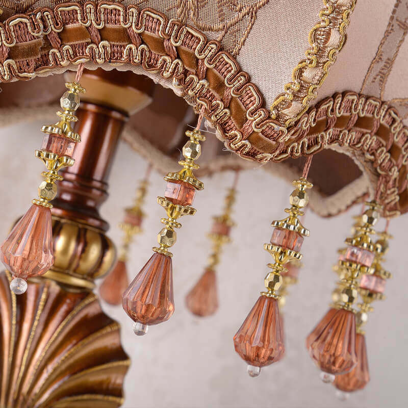 Modern palace tassel table lamps in fabric resin
