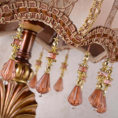 Modern palace tassel table lamps in fabric resin