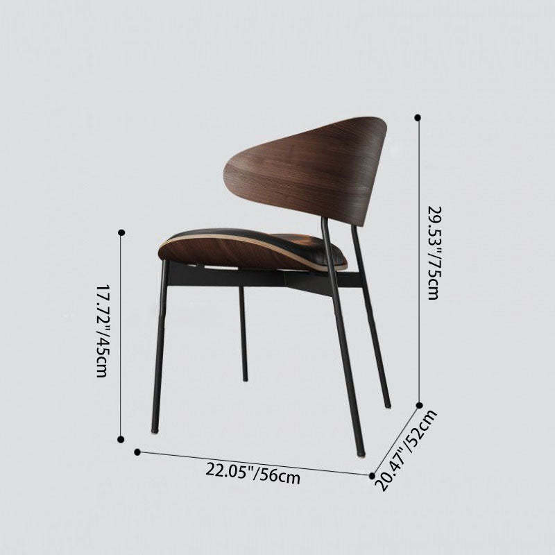 Modern Loop-Back Microfiber Leather Dining Chair
