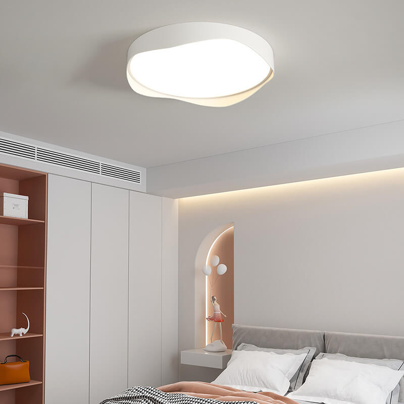 Nordic Minimalist Round Curve LED Flush Mount Light
