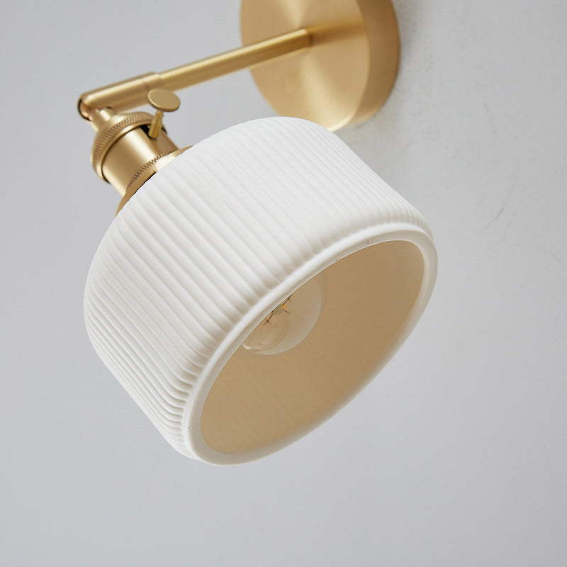 Minimalist Striped Ceramic Jar Sconce