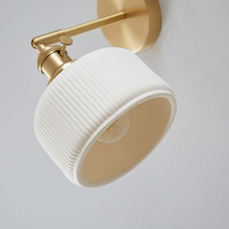 Minimalist Striped Ceramic Jar Sconce