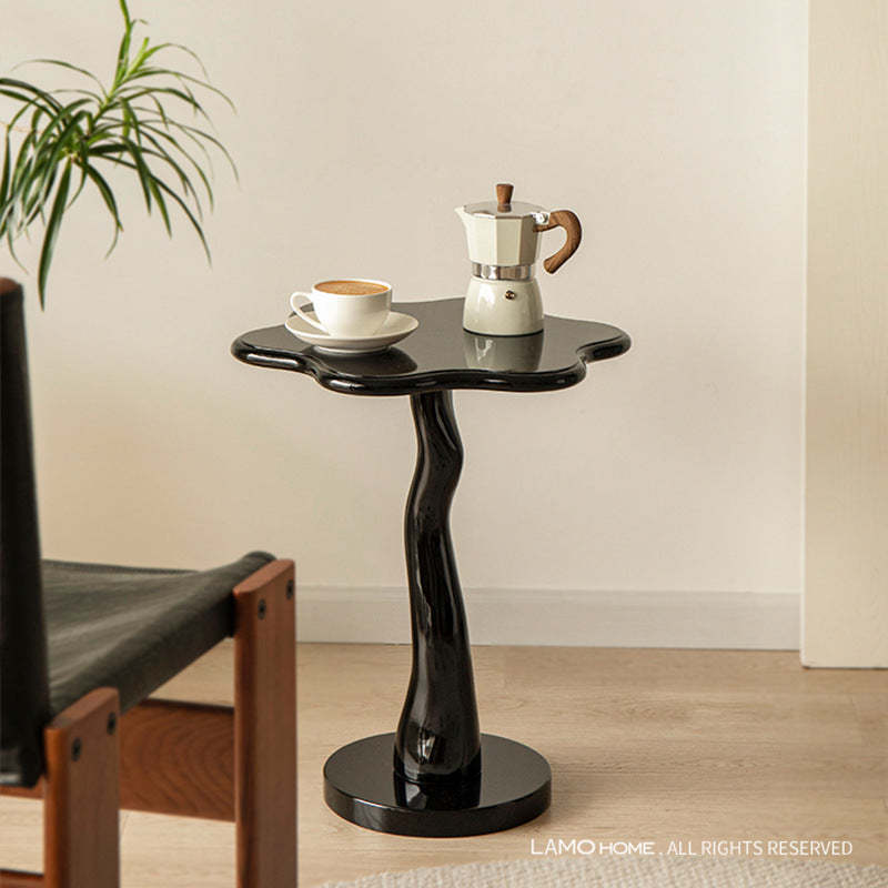 French Petal Wood Iron Side Table