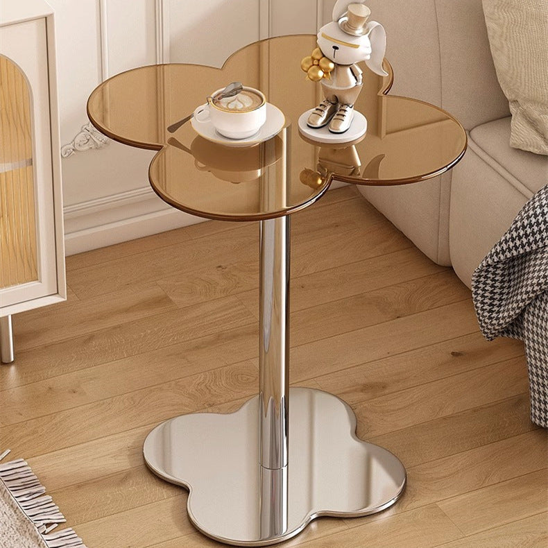 Minimalist Cylinder Petal Glass Coffee Table