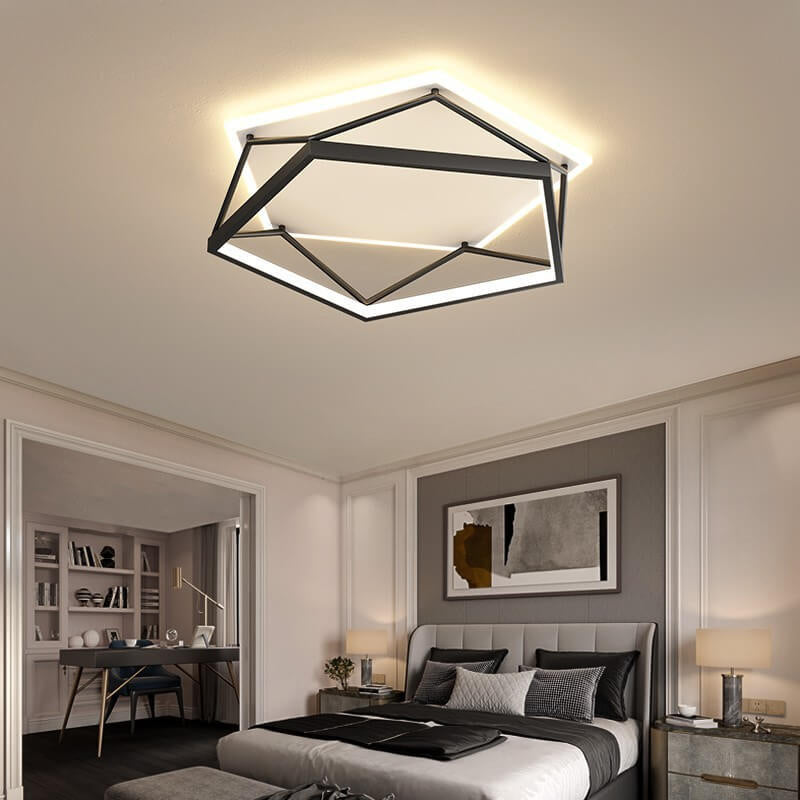 Nordic Minimalist Geometric Art LED Flush Mount Light — Pentagon / White Light (5000K) / 110V-120V For US/CA
