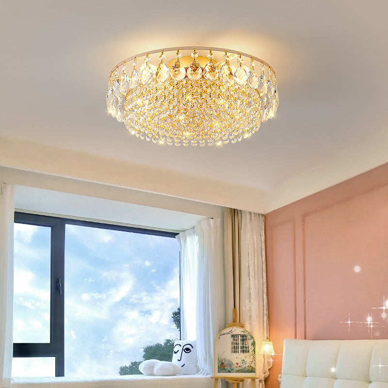 Modern Circle Iron Crystal 4/6/8/10-Light Flush Mount — 110V-120V For US/CA