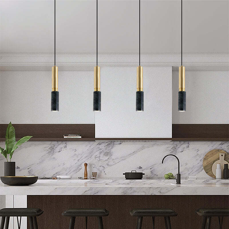 Nordic Terrazzo Column Metal Pendant Light