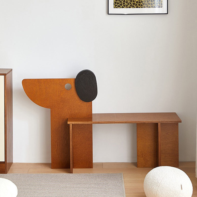 Contemporary Dog Rectangular Wood Chair