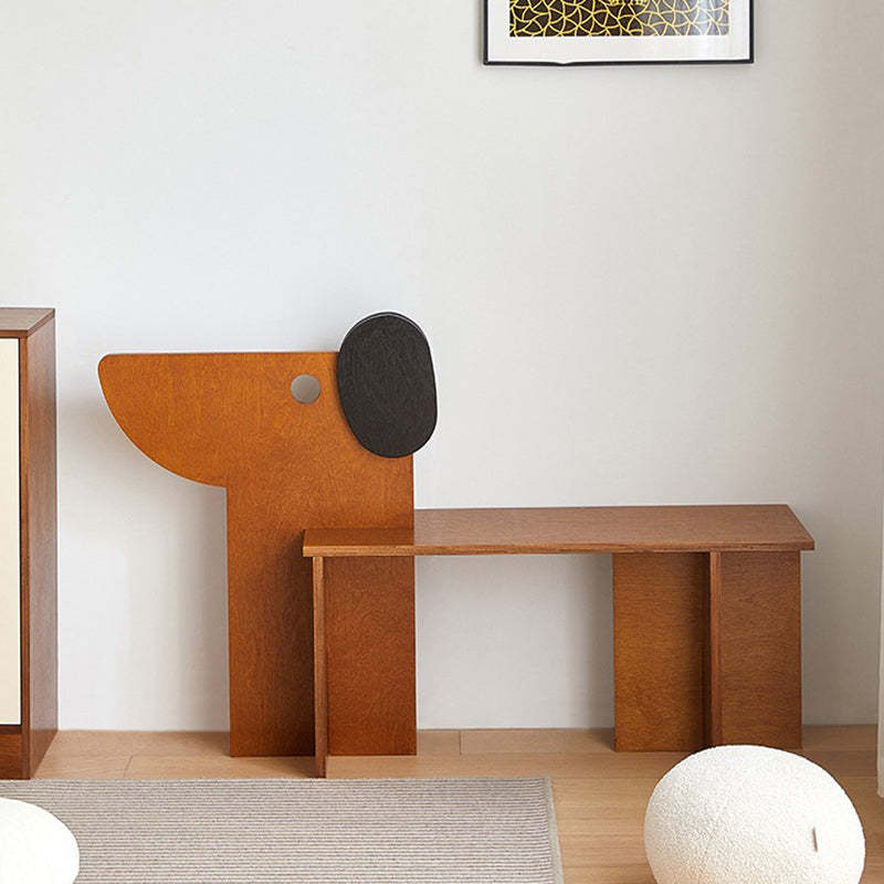 Contemporary Dog Rectangular Wood Chair