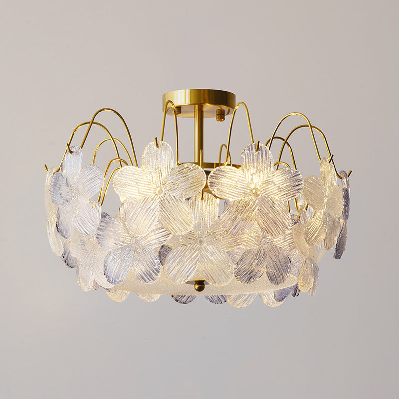 French Iron Round Flower 5/6-Light Ceiling Light
