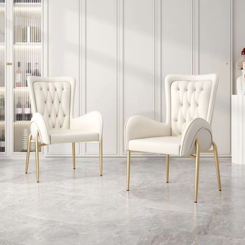 Modern Curved PU Leather Velvet Dining Chair