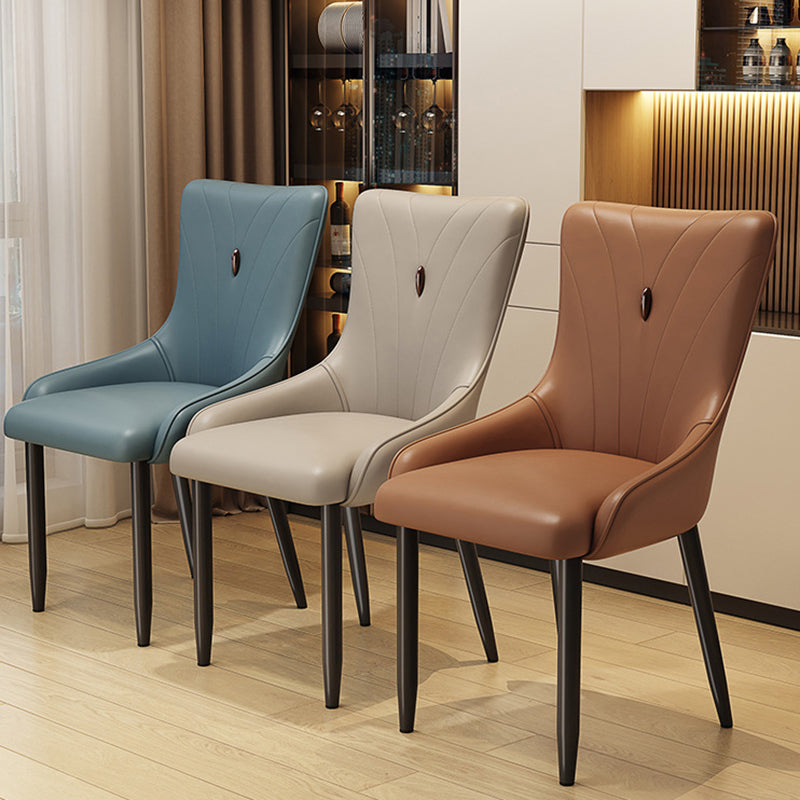Scandinavian Leather Steel Latex Dining Chair