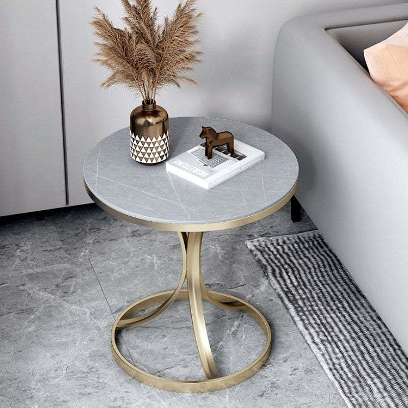 Modern Luxury Rock Slab Steel Coffee Table