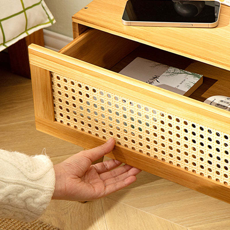 Contemporary Rectangular Wood 1-Drawer End Table