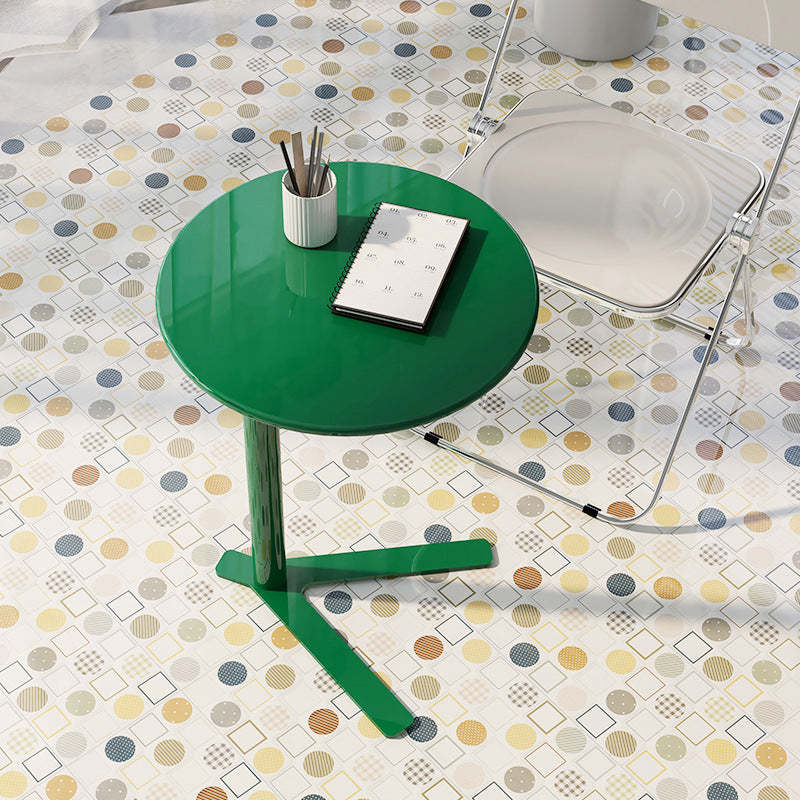 End v-base iron end & side tables for living room — 22" H x 19" Dia / Medieval Green