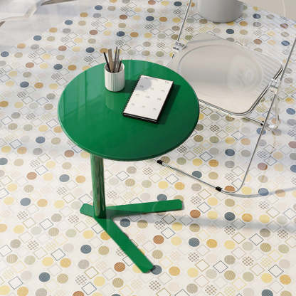 Scandinavian V-Base Iron End Table — Highlight Black
