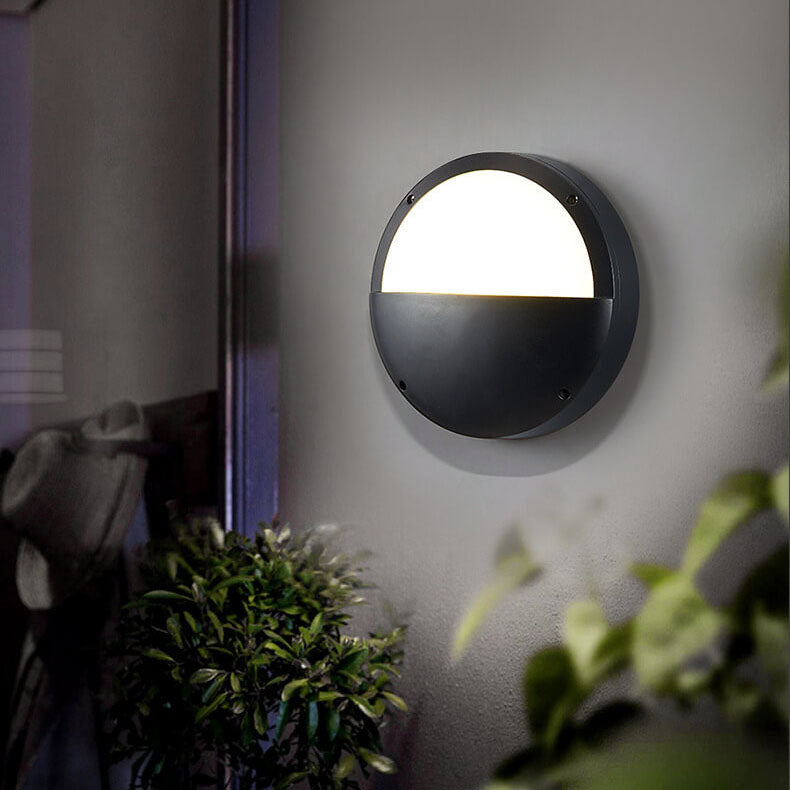 Round Outdoor Waterproof Aluminum Acrylic LED Flush Light — A / Warm Light (3000K) / 220V-240V For UK/AU