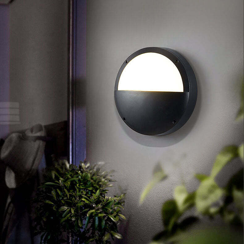 Round Outdoor Waterproof Aluminum Acrylic LED Flush Light — A / Warm Light (3000K) / 220V-240V For UK/AU
