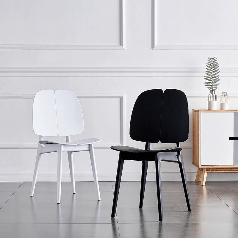 Minimalist Plastic Square-Frame Dining Chair