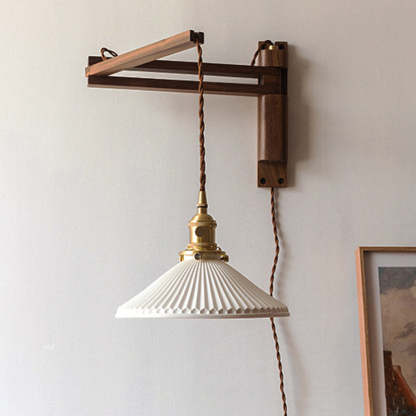Nordic Milk White Glass Retractable Wall Sconce