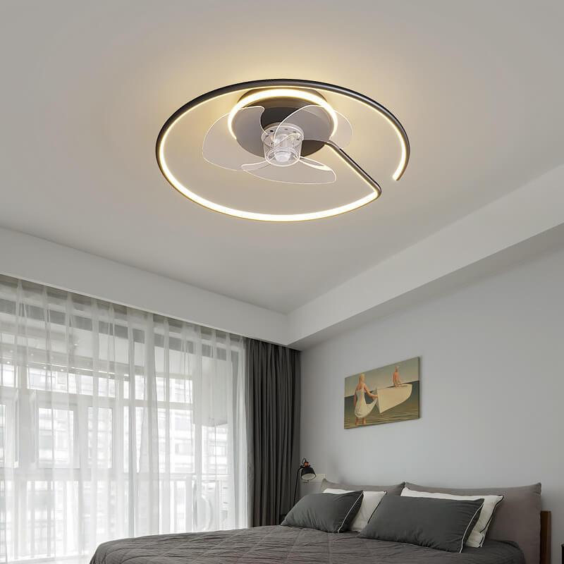 Minimalist Ring Flush Mount Ceiling Fan Light