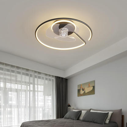 Minimalist Ring Flush Mount Ceiling Fan Light