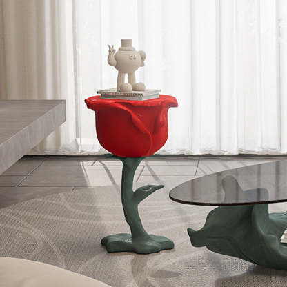 Contemporary Red Rose Shape Coffee Table