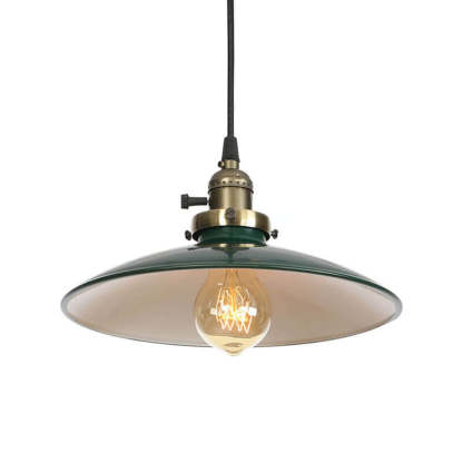 Industrial Iron Multicolor Bowl Pendant Light — B / Green / 110V-120V For US/CA