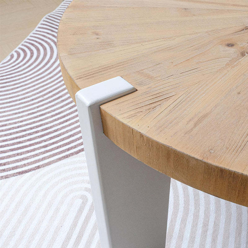 Scandinavian Round Solid Wood End Table