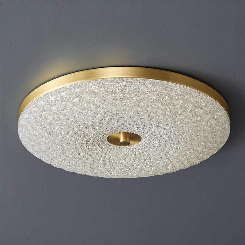 Scandinavian Round Copper Acrylic LED Flush Mount Light