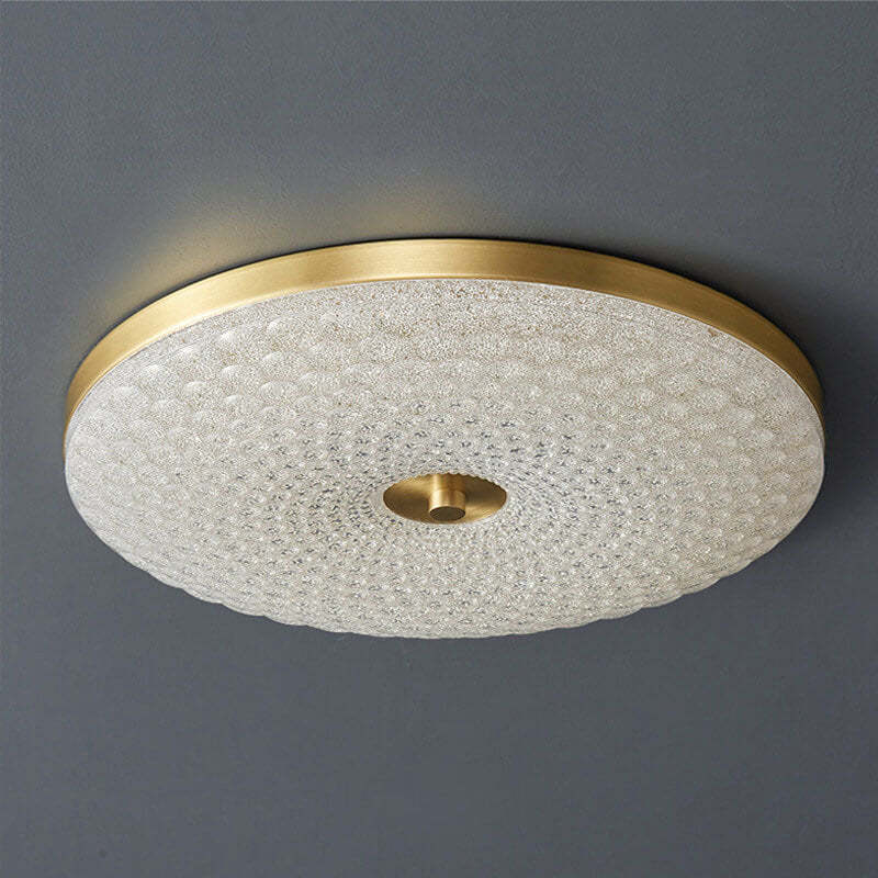 Scandinavian Round Copper Acrylic LED Flush Mount Light