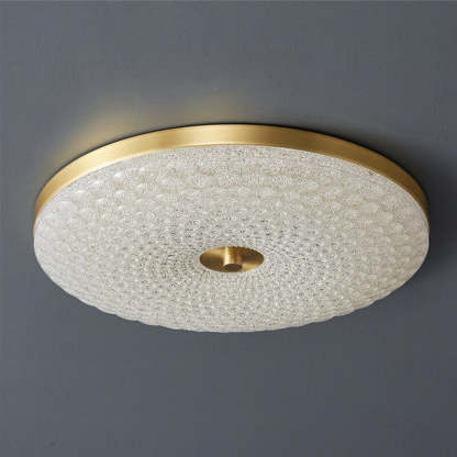 Scandinavian Round Copper Acrylic LED Flush Mount Light